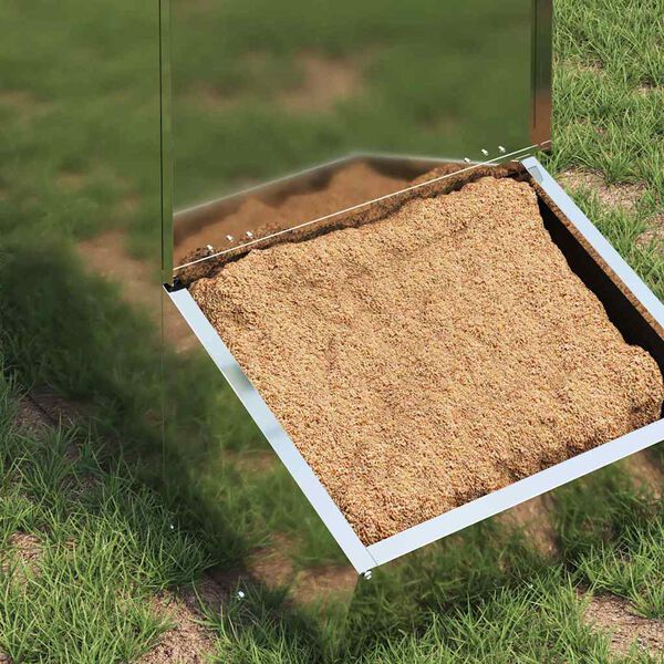 vidaXL Kiaulių šėrykla Sidabro 55 x 38 x 76 cm Cinkuota plienas