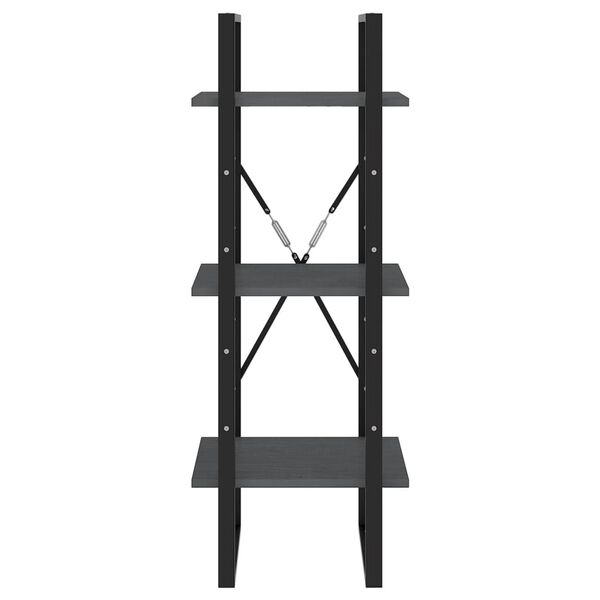 vidaXL Spintelė knygoms, 3 lentynos, pilka, 40x30x105cm, pušis