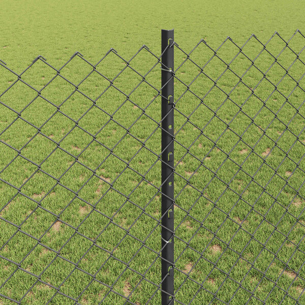 vidaXL Tvora su stulpais Pilka 1,4 x 10 m Plienas ir PVC