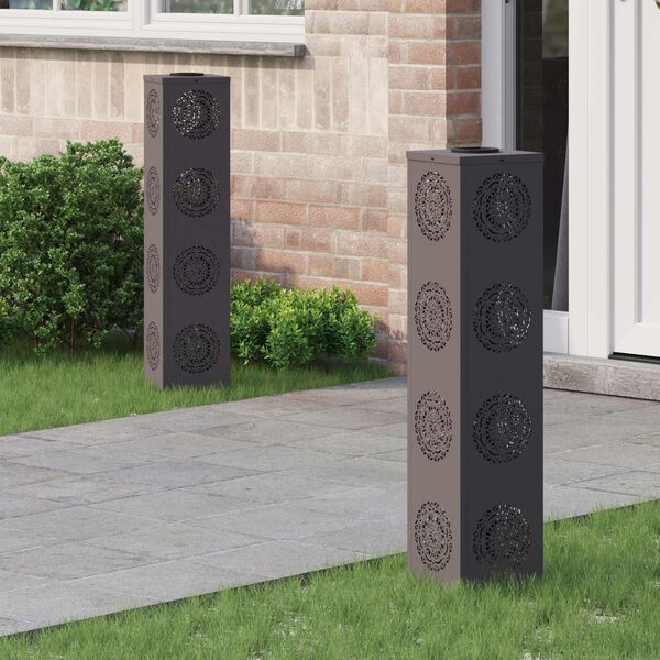 vidaXL Saulės LED &scaron;aligatvio &scaron;viesa 2 pcs Juoda