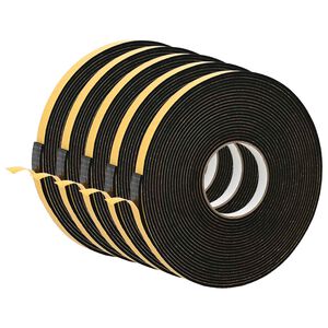 vidaXL Savigautinė putų juosta 5 vnt. Juoda 15mm x 10m CR putplastis