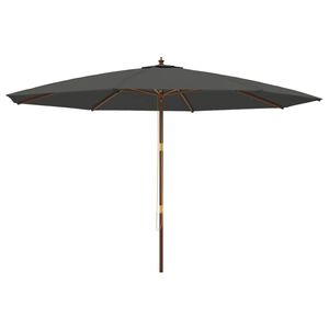 vidaXL Sodo skėtis su mediniu stulpu, antracito spalvos, 400x273cm