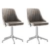 vidaXL Pasukamos valgomojo kėdės, 2vnt., &scaron;viesiai pilkos, aksomas