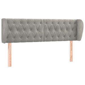 vidaXL Galvūgalis su auselėmis,&scaron;viesiai pilkos,147x23x78/88cm, aksomas