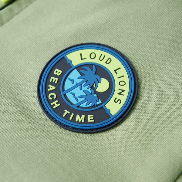 Vaikiškas sportinis megztinis su gobtuvu ir užtrauktuku, chaki, 92