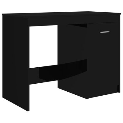 vidaXL Rašomasis stalas, juodas, 100x50x76cm, MDP, ypač blizgus