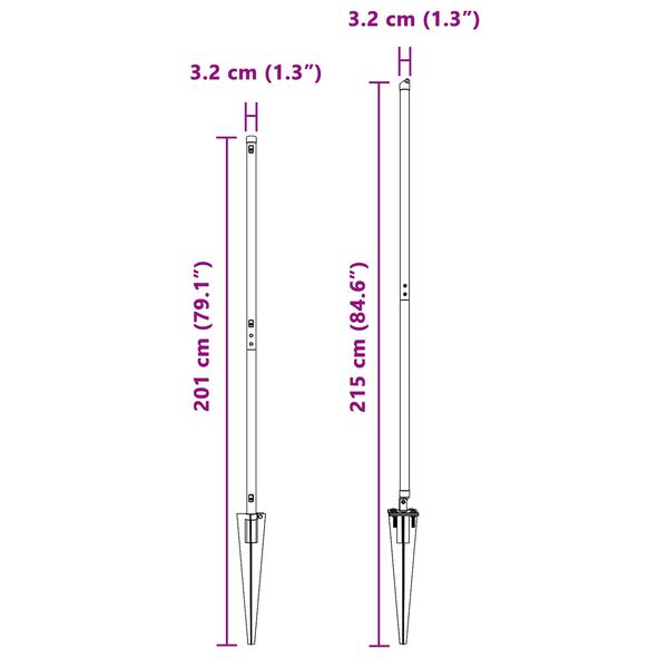 vidaXL Tvorelės stulpas 26 pcs Pilka 3,2 x 3,2 x 170 cm