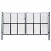 vidaXL Tinkliniai sodo vartai, cinkuotas plienas, 400x175 cm, pilki