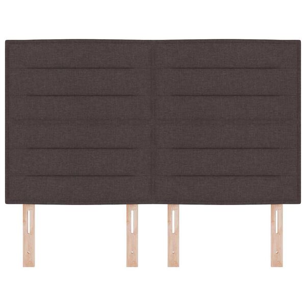 vidaXL Galvūgalis Tamsiai rudas 144 cm audinys