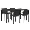 vidaXL Lauko baldų komplektas 5 pcs Juoda ir Antracitas Tekstilenas