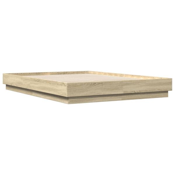 vidaXL Lovos rėmas, sonoma ąžuolo spalvos, 120x200cm, apdirbta mediena