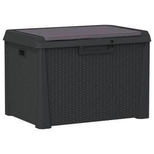 vidaXL Sodo daiktadėžė su sėdynės pagalvėle, antracito, 125l, PP