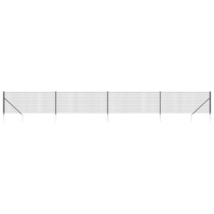 vidaXL Vielinė tinklinė tvora su smaigais, antracito spalvos, 1x10m