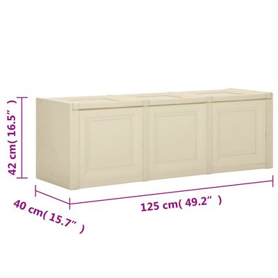 vidaXL Dėžė pagalvėlėms, angoros baltos spalvos, 125x40x42cm, 130l