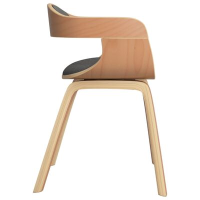 vidaXL Valgomojo kėdės, 2vnt., šviesiai pilkos, lenkta mediena/audinys