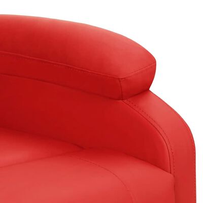 vidaXL Atsistojantis masažinis krėslas, raudonos spalvos, dirbtinė oda
