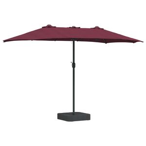 vidaXL Sodo skėtis Bordo raudona 385 x 209 x 244 cm Poliesteris