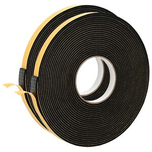 vidaXL Savigautinė putų juosta 2 vnt. Juoda 10mm x 10m CR putplastis