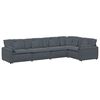 vidaXL Modulinė sofa su pagalvėlėmis, aksominė, tamsiai pilka