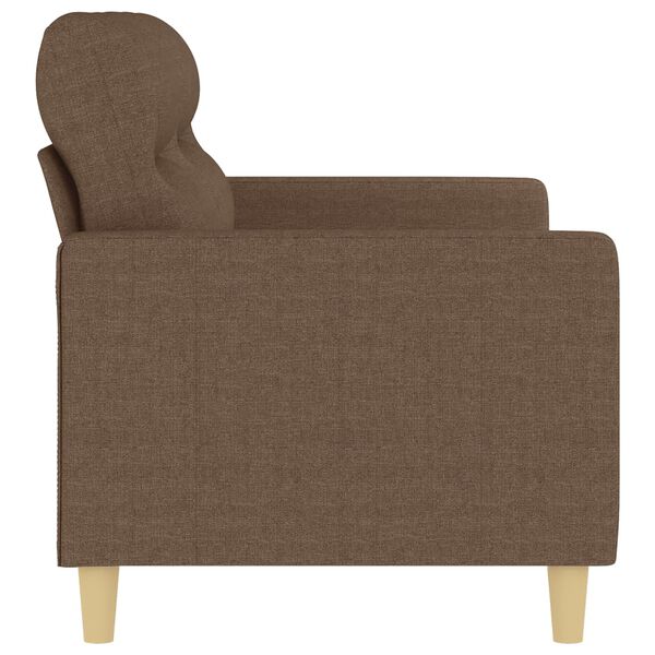 vidaXL Dvivietė sofa, rudos spalvos, 140cm, audinys