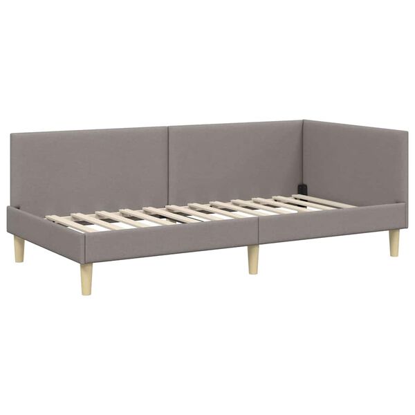vidaXL Kampinė lovos konstrukcija su galvūgalio Taupe 80 cm x 200 cm