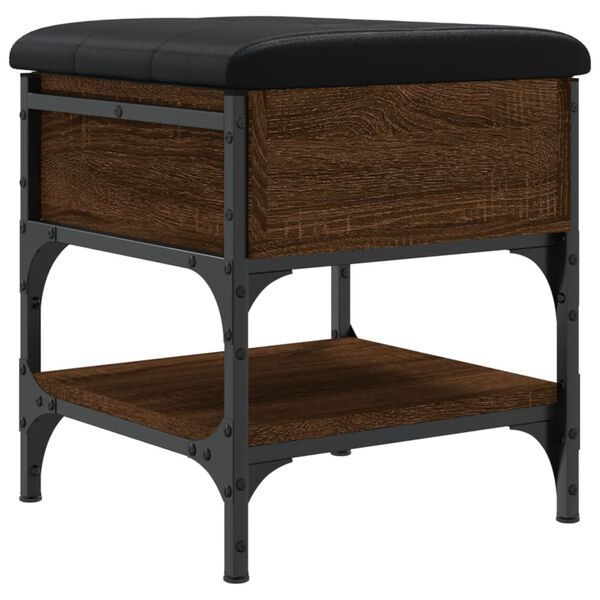 vidaXL Batų suoliukas, rudas ąžuolo, 42x42x45cm, apdirbta mediena