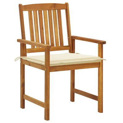 vidaXL Sodo kėdės su pagalvėlėmis, 6vnt., akacijos medienos masyvas
