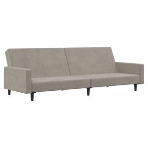 vidaXL Dvivietė sofa-lova, &scaron;viesiai pilkos spalvos, aksomas