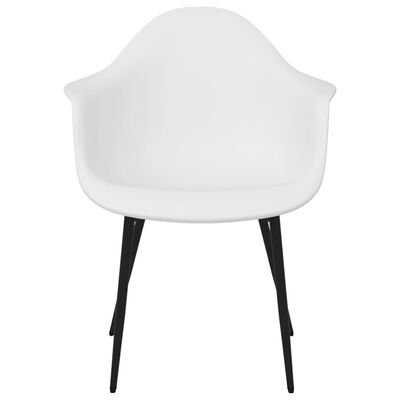 vidaXL Valgomojo kėdės, 2vnt., baltos spalvos, PP