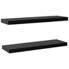vidaXL Pakabinamos sieninės lentynos, 2vnt., juodos, 100x20x3,8cm