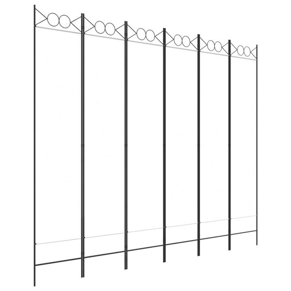 vidaXL Kambario pertvara, 6 dalių, baltos spalvos, 240x200cm, audinys