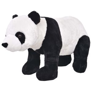 vidaXL Stovintis pliu&scaron;inis žaislas panda, juodas ir baltas, XXL