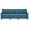 vidaXL Trivietė sofa, mėlynos spalvos, 180cm, aksomas