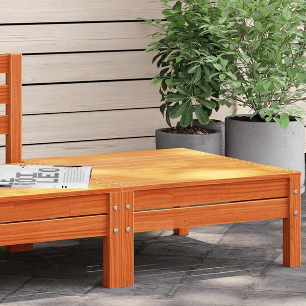 vidaXL Sodo pakoja, vaško rudos spalvos, pušies medienos masyvas