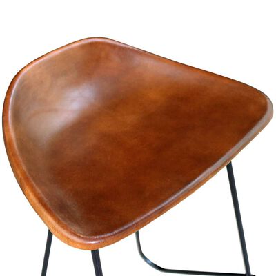 vidaXL Baro kėdės, 6vnt., rudos spalvos, tikra oda