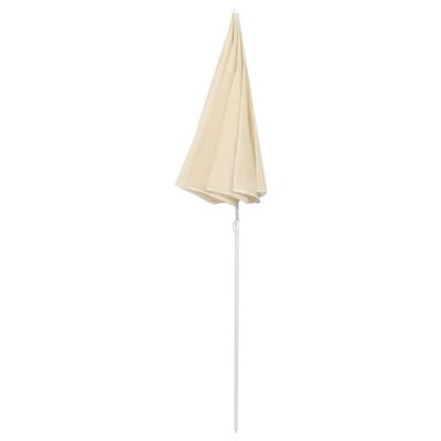 vidaXL Lauko skėtis su plieniniu stulpu, smėlio spalvos, 180cm
