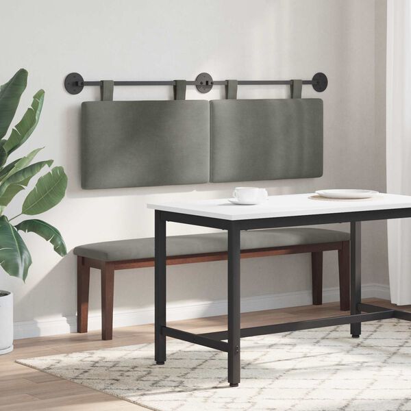 vidaXL Kabantysis galvūgalis Paprastas &Scaron;viesiai pilka 150 x 55 x 5 cm