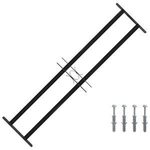 vidaXL Langų grotelės Juoda 115 x 30 cm