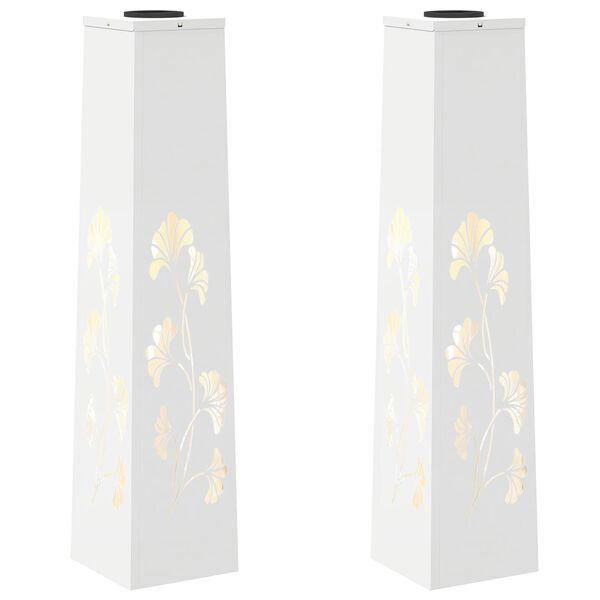 vidaXL Saulės LED &scaron;aligatvio &scaron;viesa 2 pcs Balta