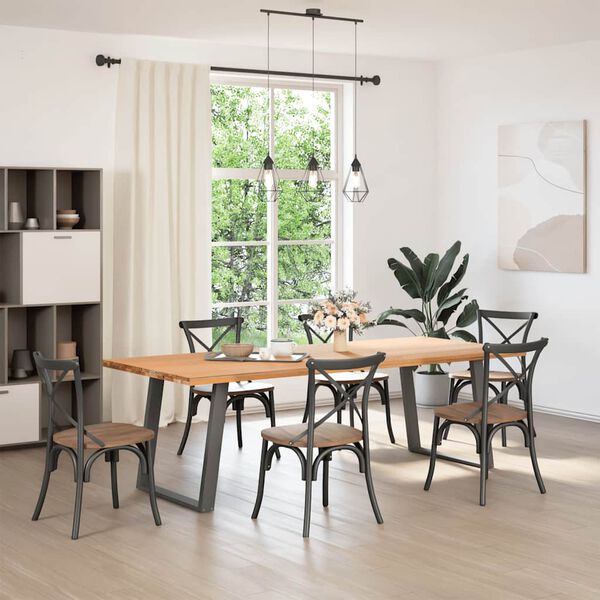 vidaXL Valgomojo stalo kojos, 2 vnt., antracito spalvos, 80x(72-73) cm, plienas, U formos