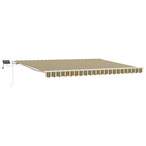 vidaXL I&scaron;traukiama markizė Žalia ir geltona 450 &times; 300 cm