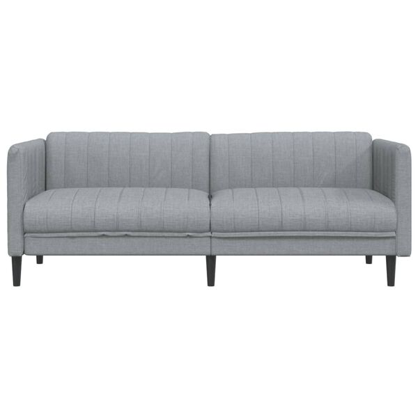vidaXL Trivietė sofa, šviesiai pilkos spalvos, audinys