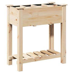 vidaXL Sodo vazonas Smėlio 71 x 37 x 76,5 cm Kietasis pu&scaron;inis medis