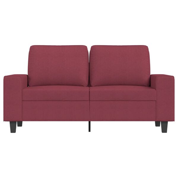 vidaXL Dvivietė sofa, raudonojo vyno spalvos, 120cm, audinys