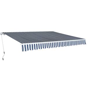vidaXL Sulankstoma markizė, vald. rank. būd., 400cm, mėl./baltos sp.