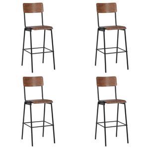 vidaXL Baro taburetės, 4vnt., fanera ir plienas (2x280079)