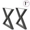vidaXL Valgomojo stalo kojos, 2 vnt., antracito spalvos, 90x(72-73,3) cm, plienas