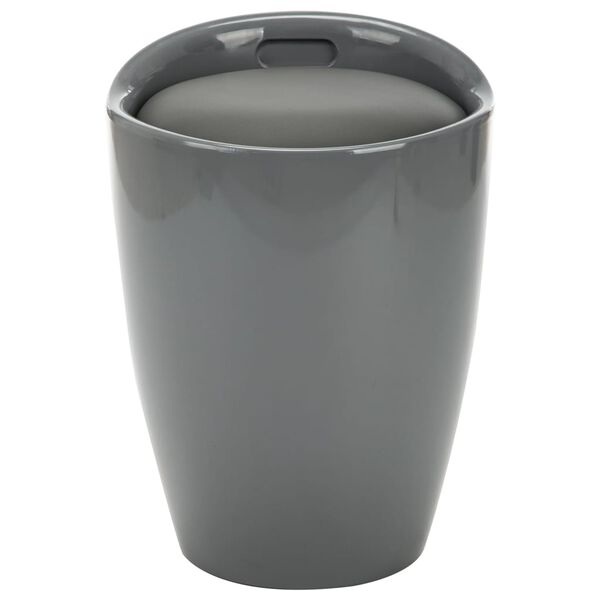 vidaXL Taburetė-daiktadėžė, pilkos spalvos, dirbtinė oda