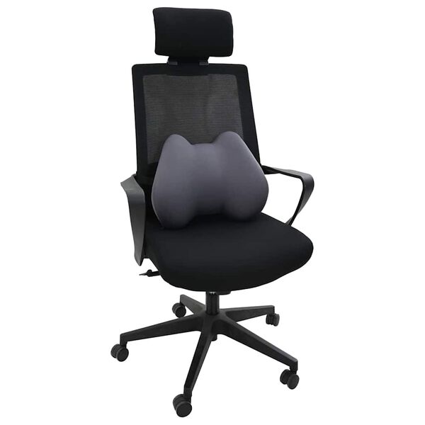 vidaXL Nugaros pagalvė Pilka Atminties putos 40 x 32 x 14 cm