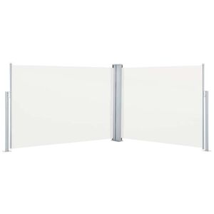 vidaXL I&scaron;traukiama &scaron;oninė pertvara, kreminės spalvos, 100x1000cm